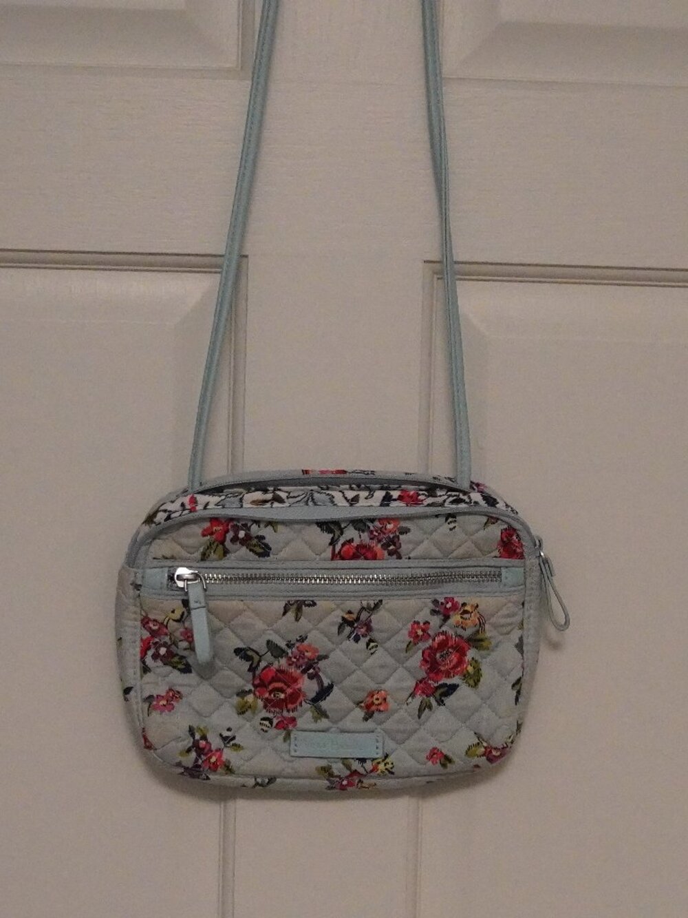 Vera Bradley Light Blue Quilted Floral Crossbody Bag